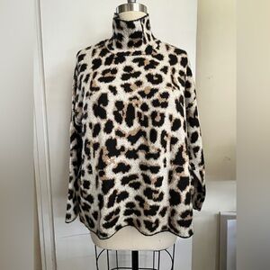 DKNY leopard print knit sweater szXL